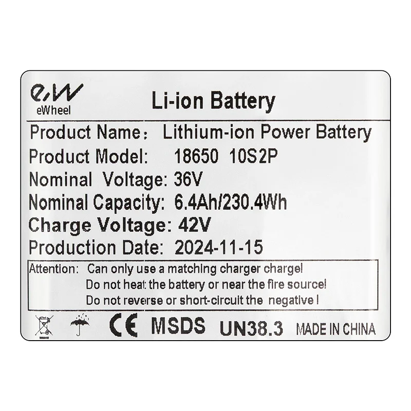 Batterie externe 36V 6,4 A/h [Ewheel]