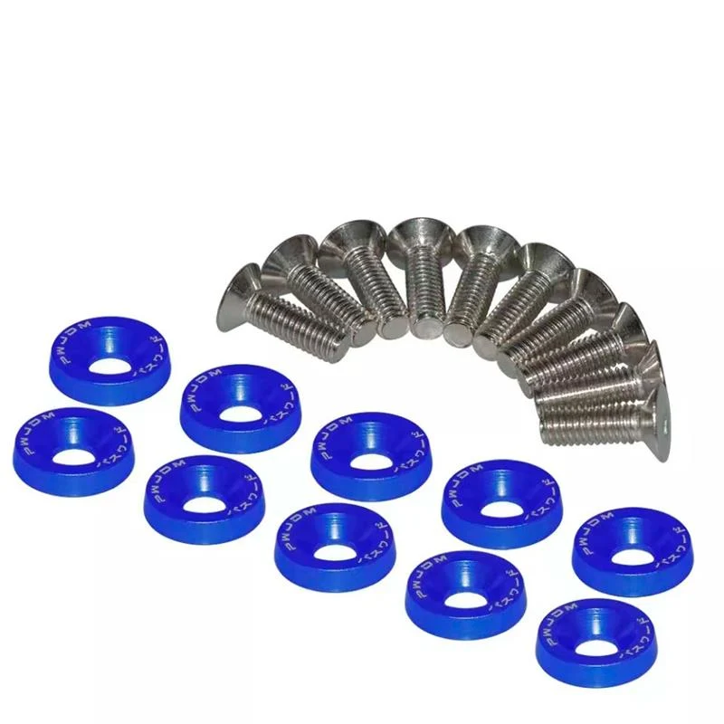 Rondelle JDM bleue avec vis M6x16 - 10 pcs.