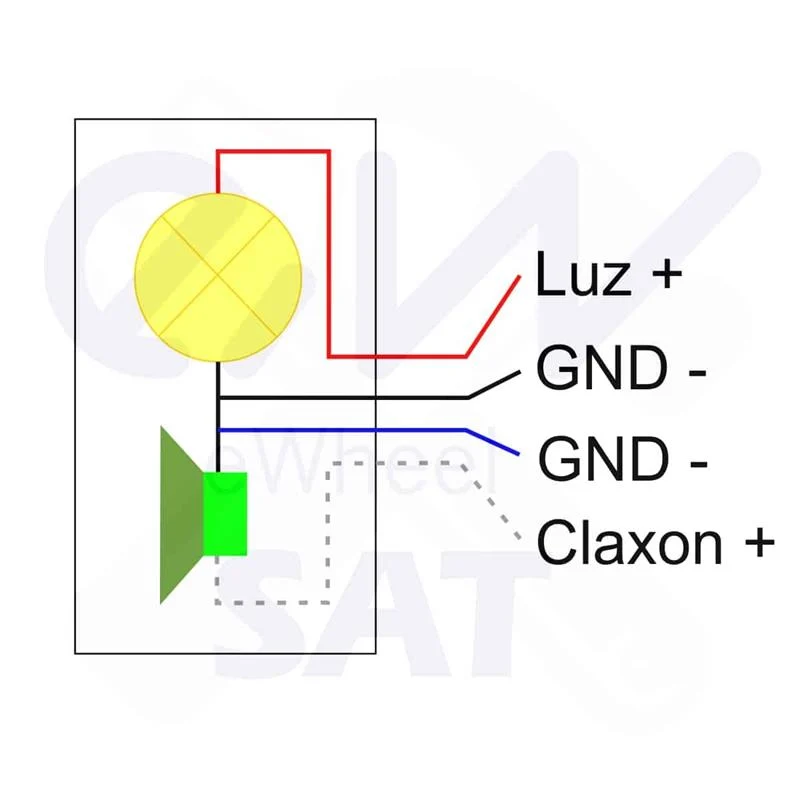 Phare à LED avec klaxon blanc 36V-60V avec connecteur SM