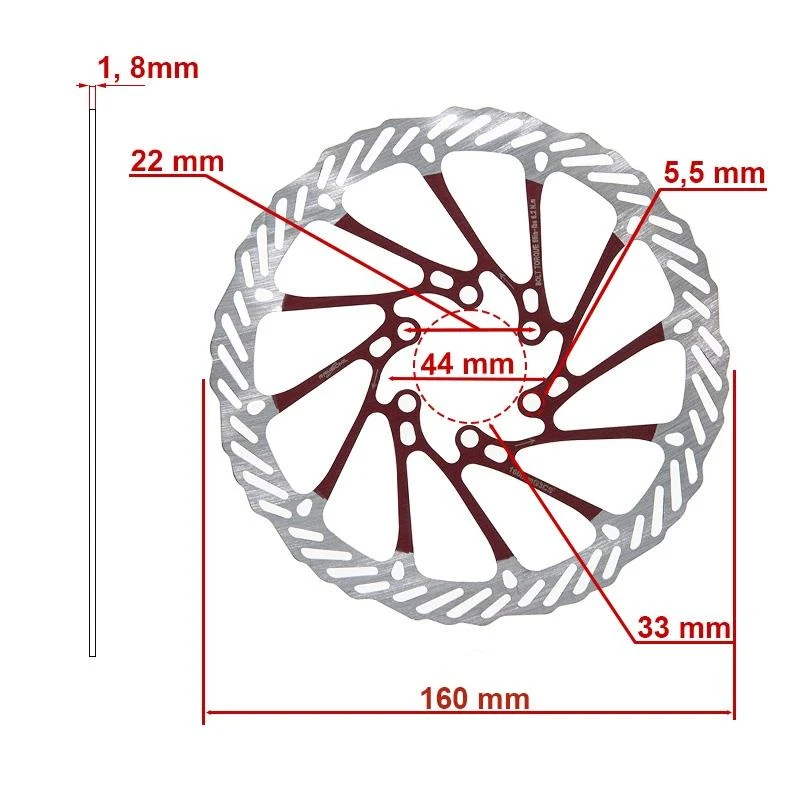 Disque de frein G3 160mm 6H rouge