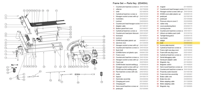 OKAI ES400 Rivet (2.8 × 10)