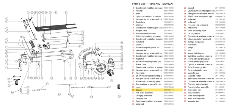 OKAI ES400 Spacer (20# × Ø15 × Ø20)
