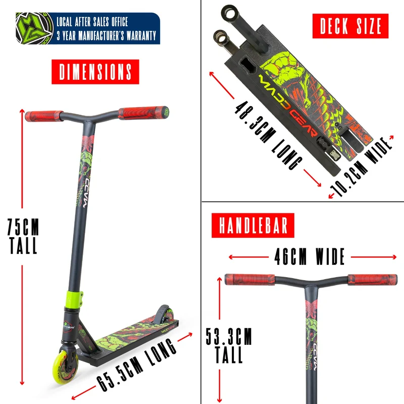 Madd Gear MG2 Venom Stunt Scooter – Schwarz Grün