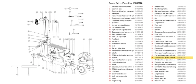 OKAI ES400B Frame (Plastic Spray + Labeling)