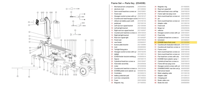 OKAI ES400B Frame Front Cover