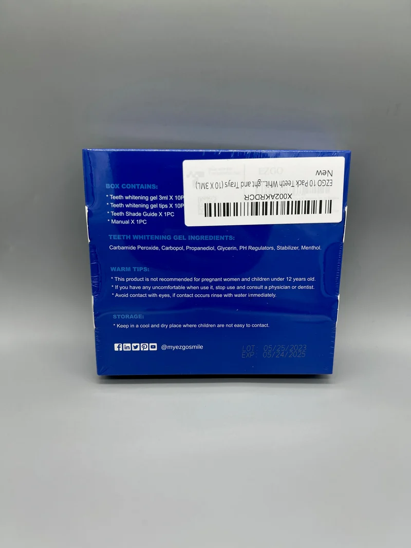 EZGO 10 Pack Teeth Whitening Gel Refills 22% Bleaching Gel