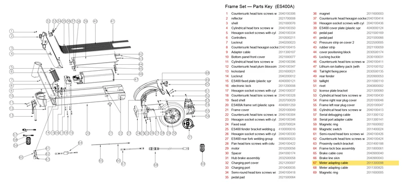 ES400A/B/800 3 PIN CABLE
