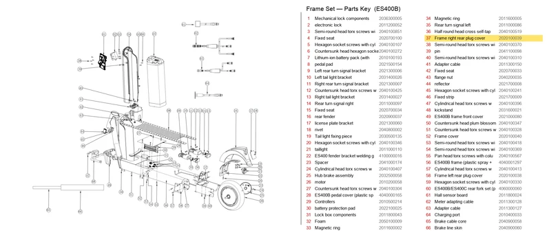 ES400A/B REAR LEFT COVER