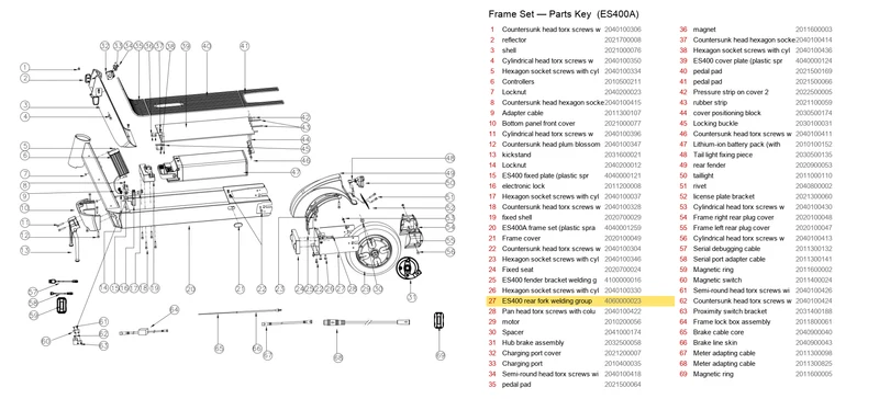 ES400A/B REAR FORKS
