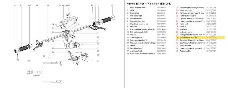 ES400A/B LOWER HANDLEBAR COVER