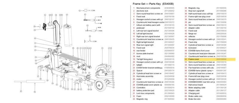 ES400A/B CHARGE PORT COVER