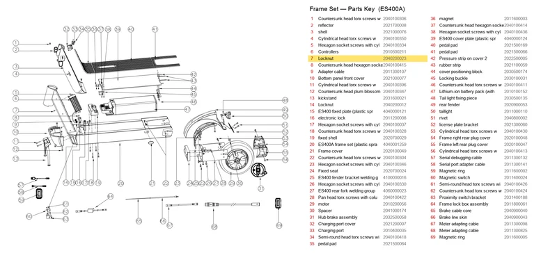 ES400A LOCKING NUT