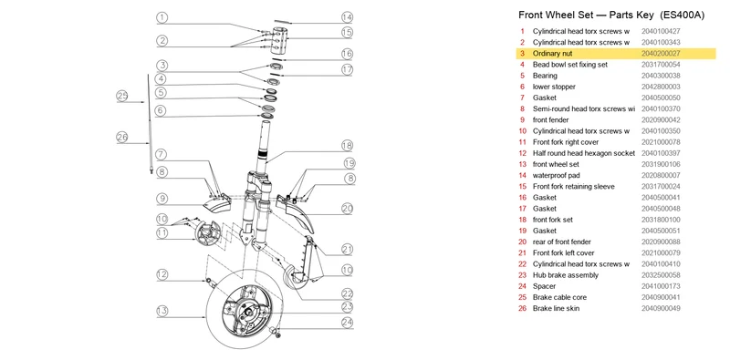 ES400/600 OCTOGONAL NUT