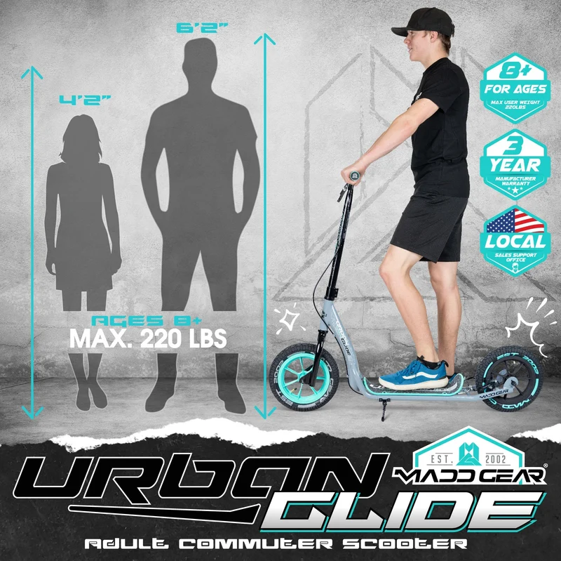 Urban Glide Commuter Scooter - Grey Teal
