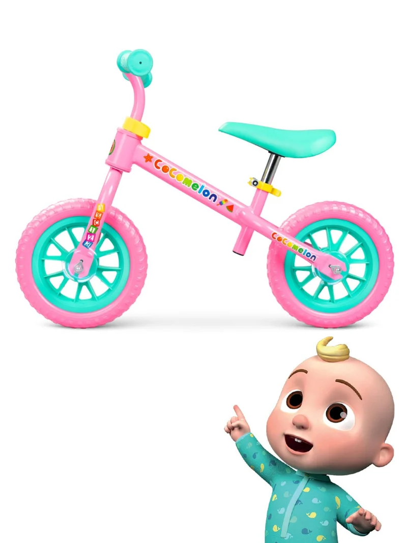 Cocomelon Beginner Balance Bike & Helmet - Pink
