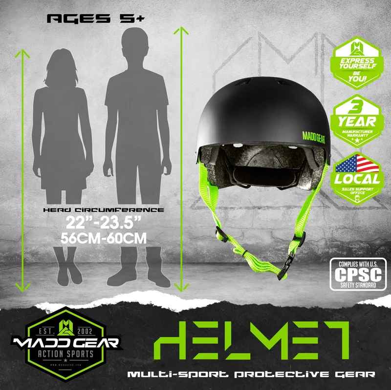 Certified EPS Helmet - Black Green M/L