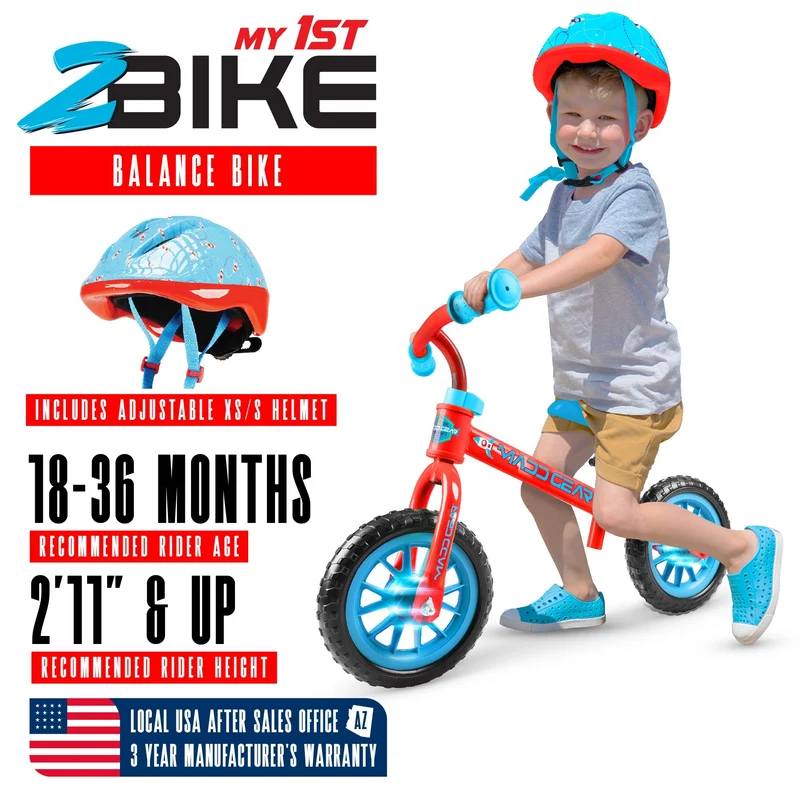 Madd Gear My 1st Light-Up ZBike & Helmet Combo - Red Blue Orbit
