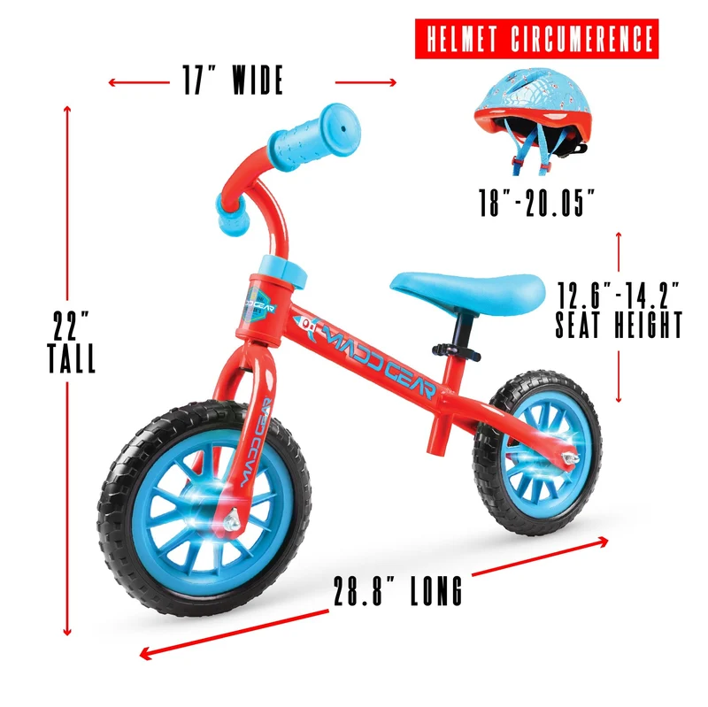 Madd Gear My 1st Light-Up ZBike & Helmet Combo - Red Blue Orbit