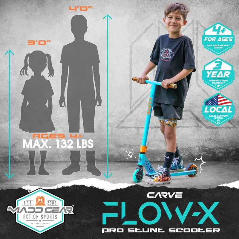 Carve Flow-X Pro Scooter - Teal Orange