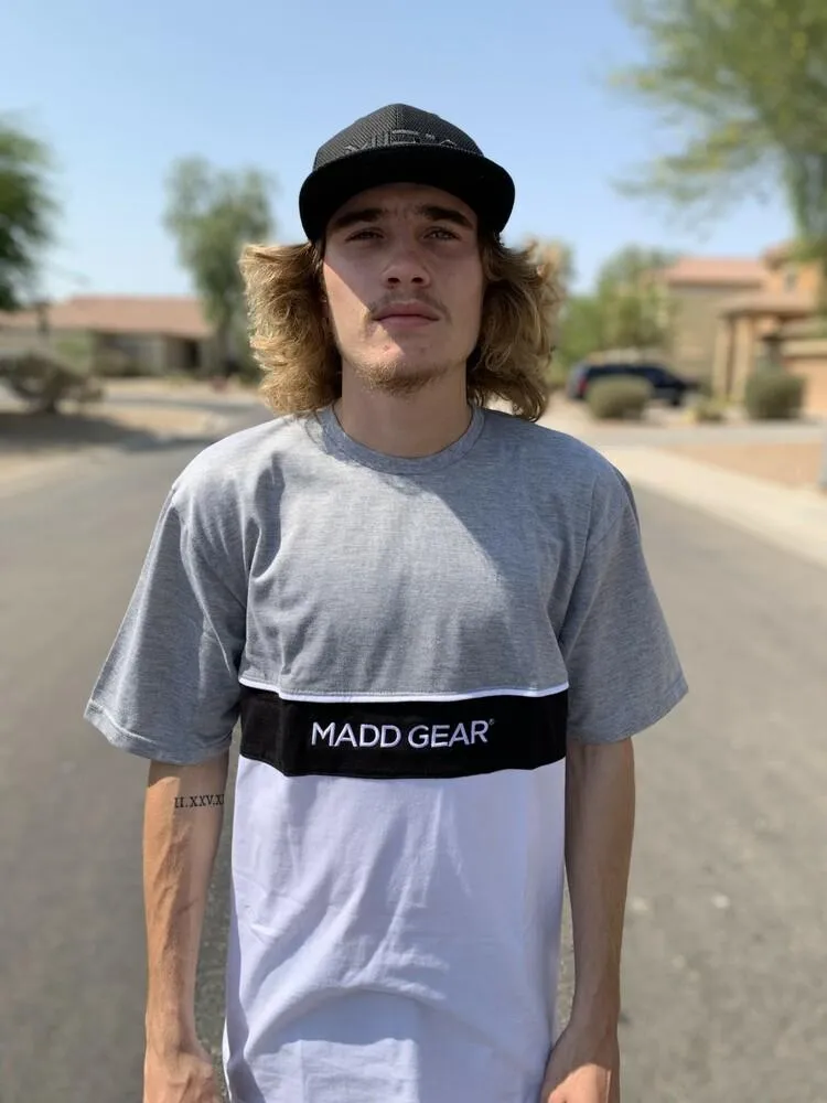 MGP STRIPE TEE - GRAY WHITE