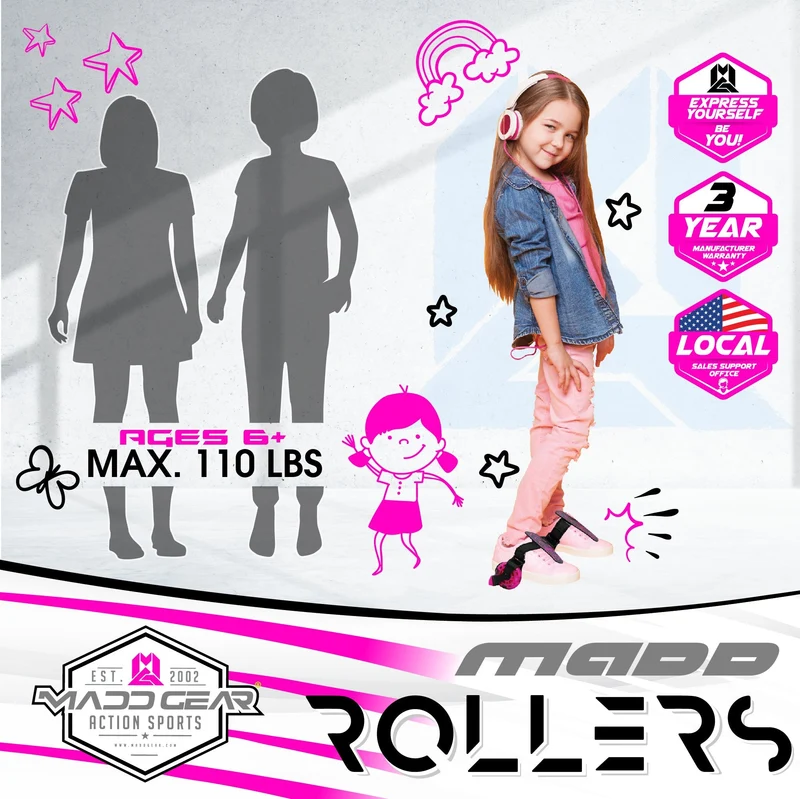 Madd Light-Up Rollers - Pink