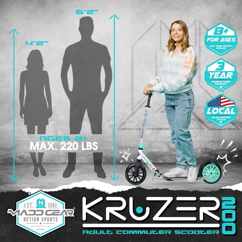 Kruzer 200 Folding Scooter - Teal