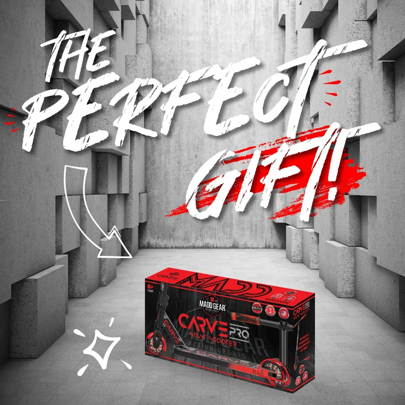 Carve Pro Trick Stunt Scooter - Black-Red