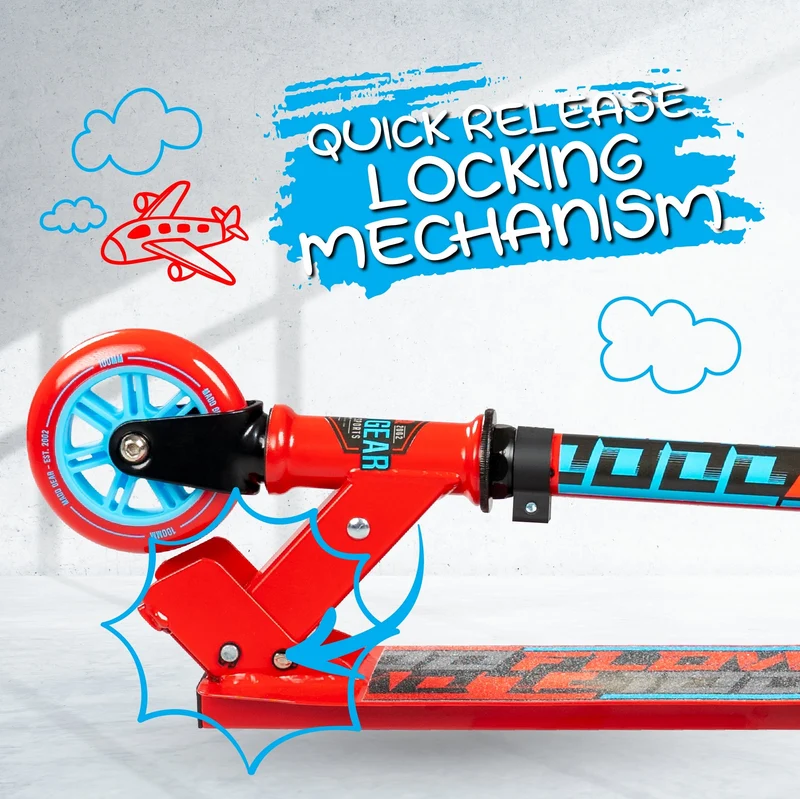 Carve 100 Folding Stunt Scooter - Rot-Blau