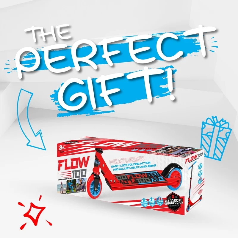 Carve 100 Folding Stunt Scooter - Rot-Blau