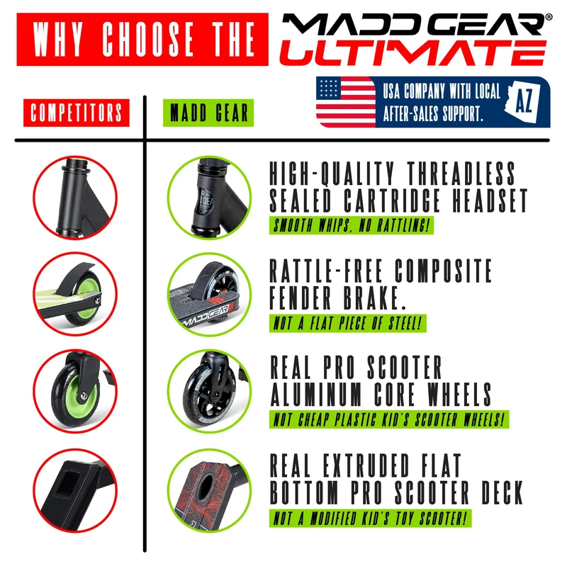 Madd Gear Carve Elite Stunt Scooter - Schwarz-Grau