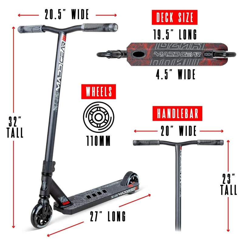 Madd Gear Carve Elite Stunt Scooter - Schwarz-Grau