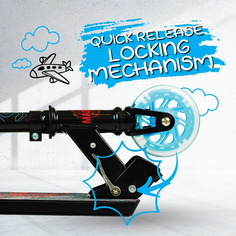 Rize 100 Light-Up Scooter - Black Blue