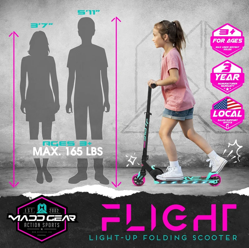 Flight Light-Up Scooter - Pink Teal