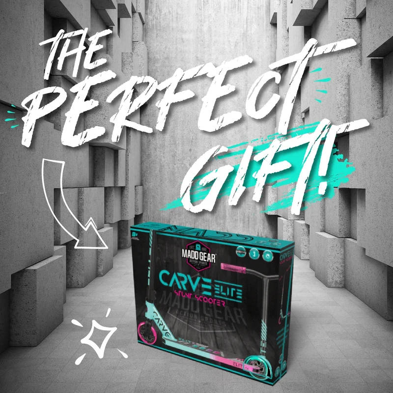 Madd Gear Carve Elite Stunt Scooter - Teal-Pink