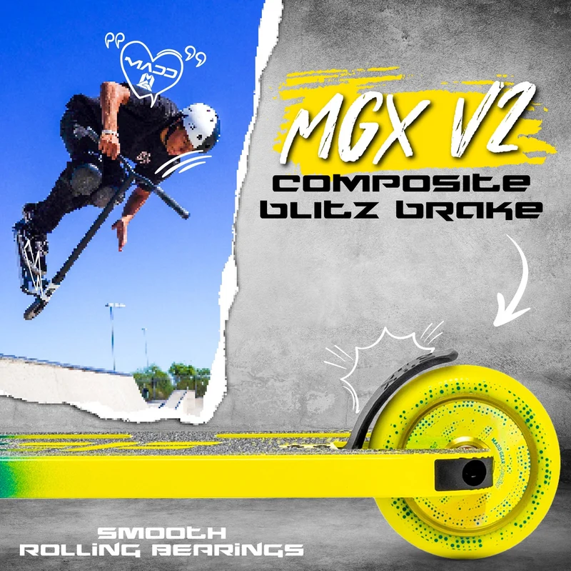 MGP Origin 4.5” Pro Stunt Scooter - Petrol Yellow