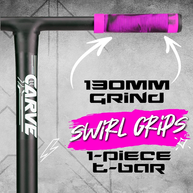 Carve Pro-X Trick Stunt Scooter - Black-Pink