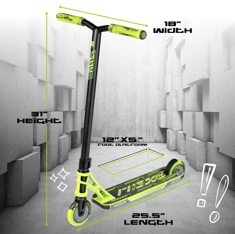 MGX Shredder Stunt Scooter - Black Green
