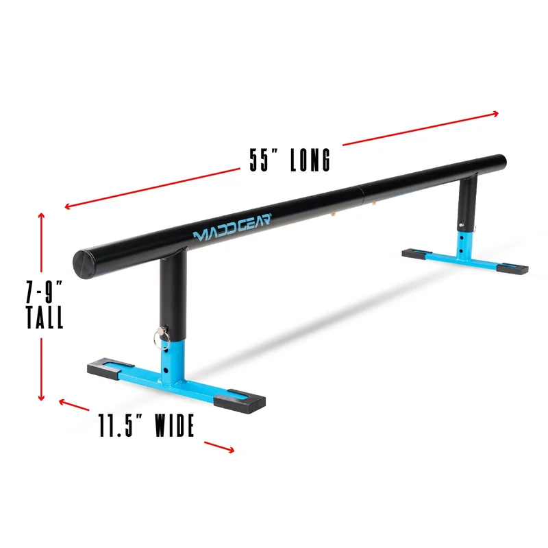55" Adjustable Grind Rail - Black Blue