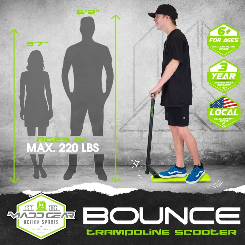 MG Bounce Trampoline Pro Stunt Scooter - Green