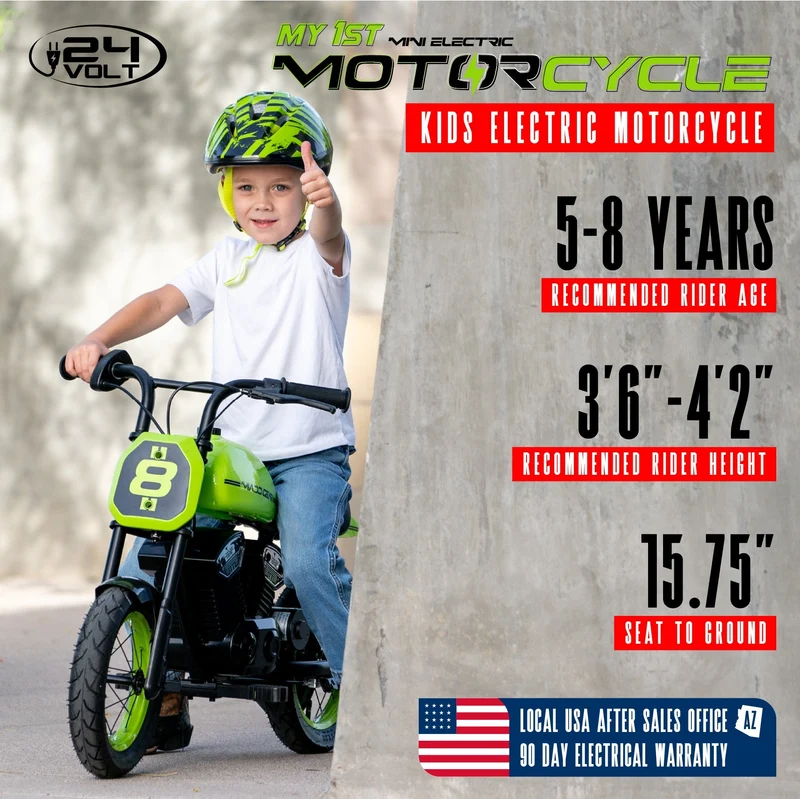 Madd Gear My 1st Mini Electric Motorcycle - Green Black